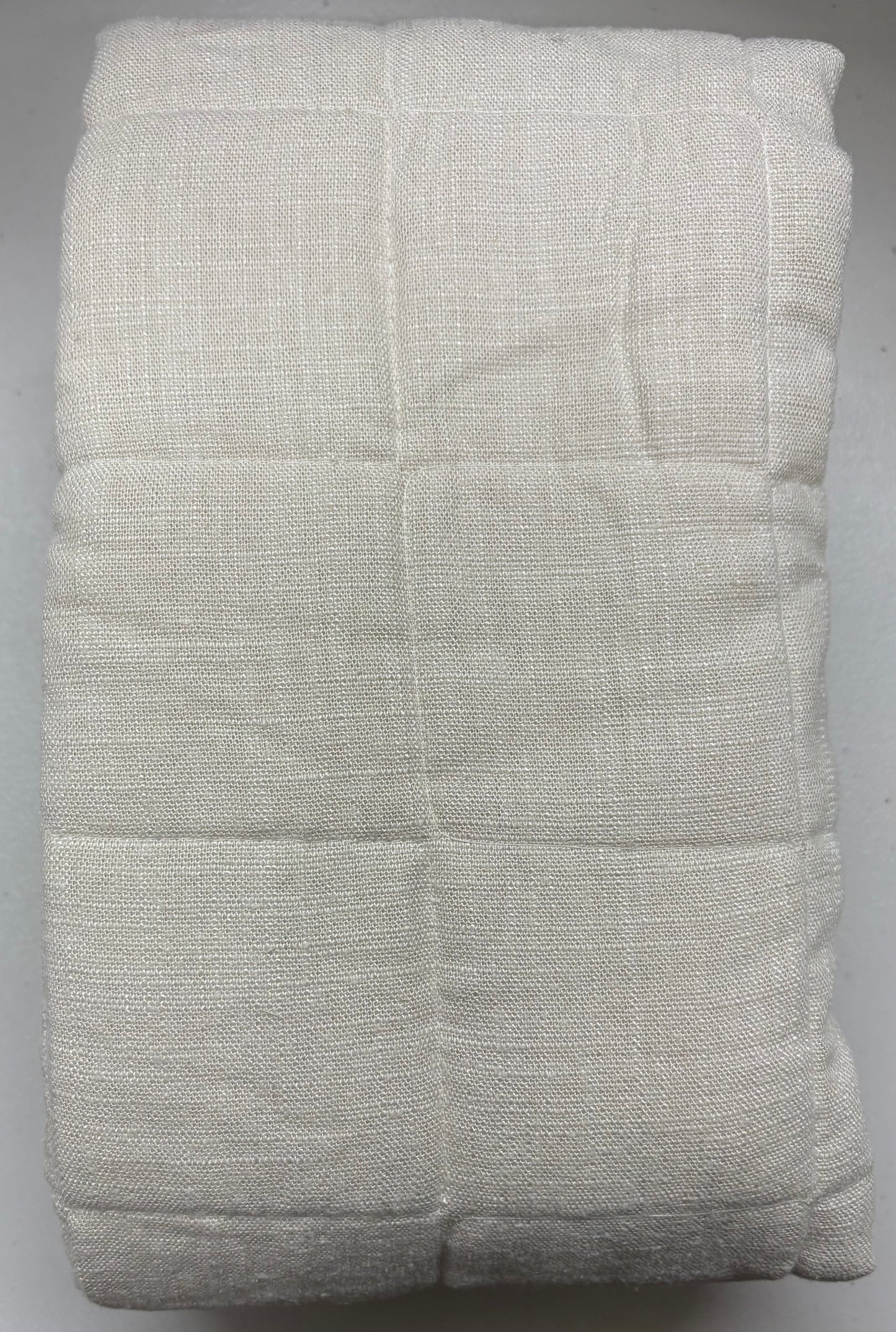 Casaluna King Heavyweight Linen Blend Quilted Pillow Sham, New