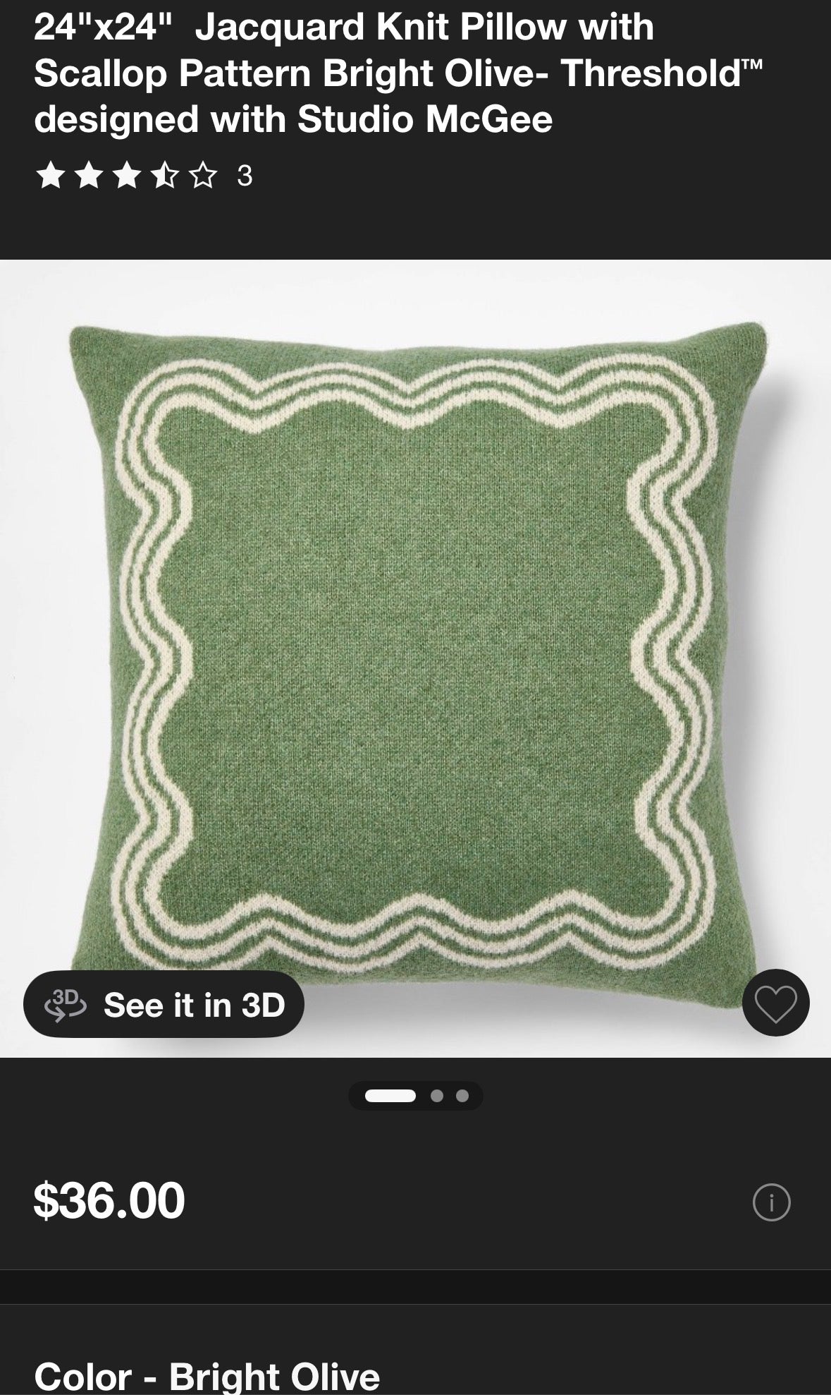 Studio McGee 24"x24" Jacquard Knit Throw Pillow Set, New