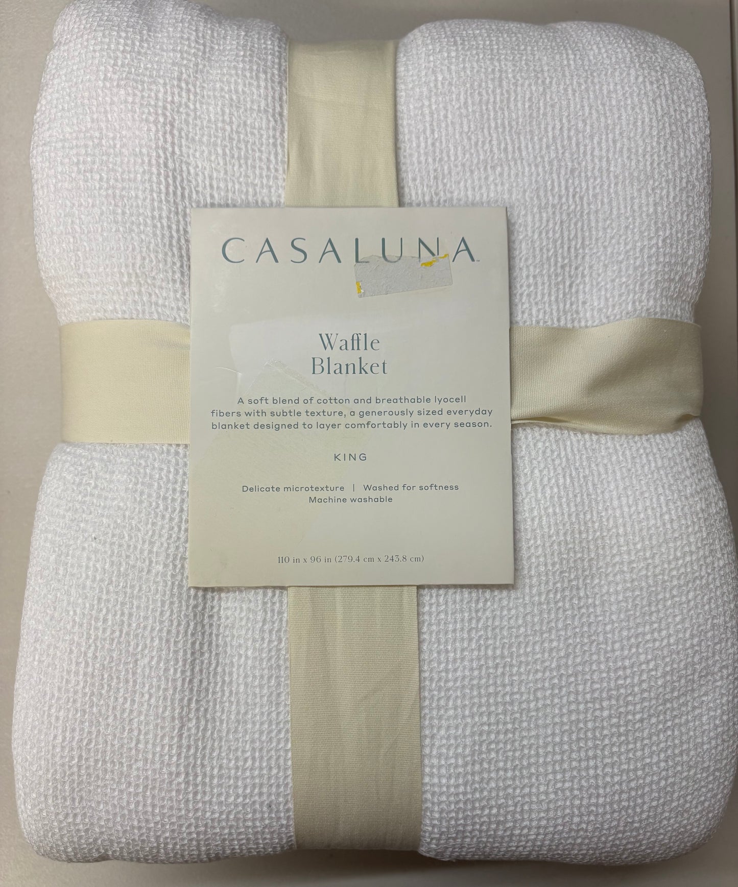 Casaluna King Micro Waffle Bed Blanket, New