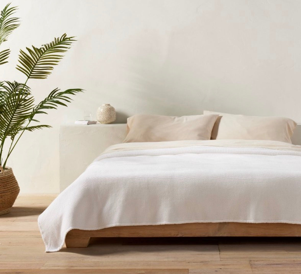 Casaluna King Micro Waffle Bed Blanket, New