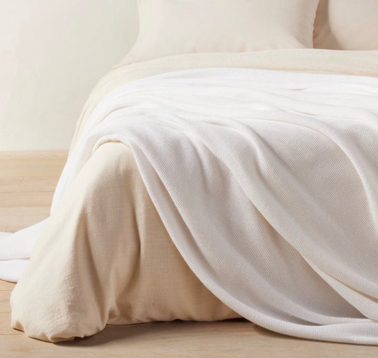 Casaluna King Micro Waffle Bed Blanket, New