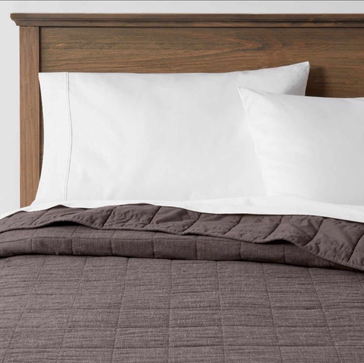 Threshold Full/Queen Space Dyed Cotton Linen Quilt & Sham Set, New