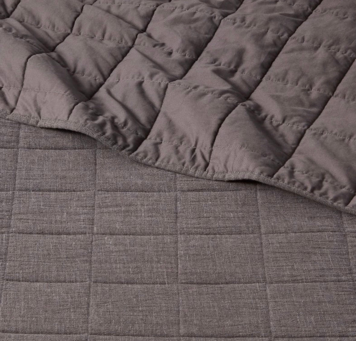 Threshold Full/Queen Space Dyed Cotton Linen Quilt & Sham Set, New