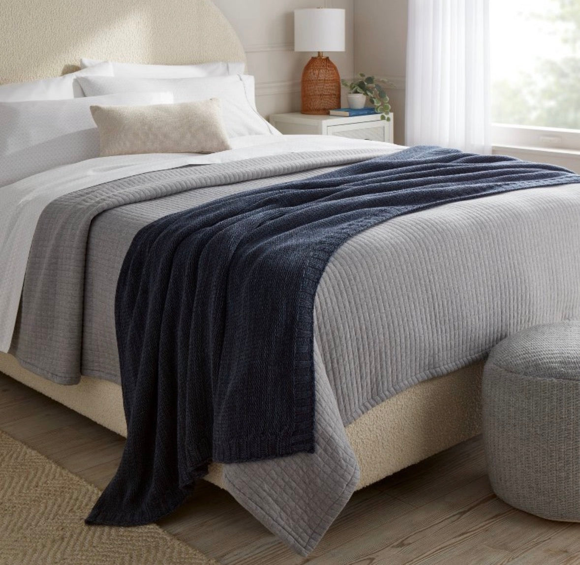Threshold Full/Queen Sweater Knit Bed Blanket, New