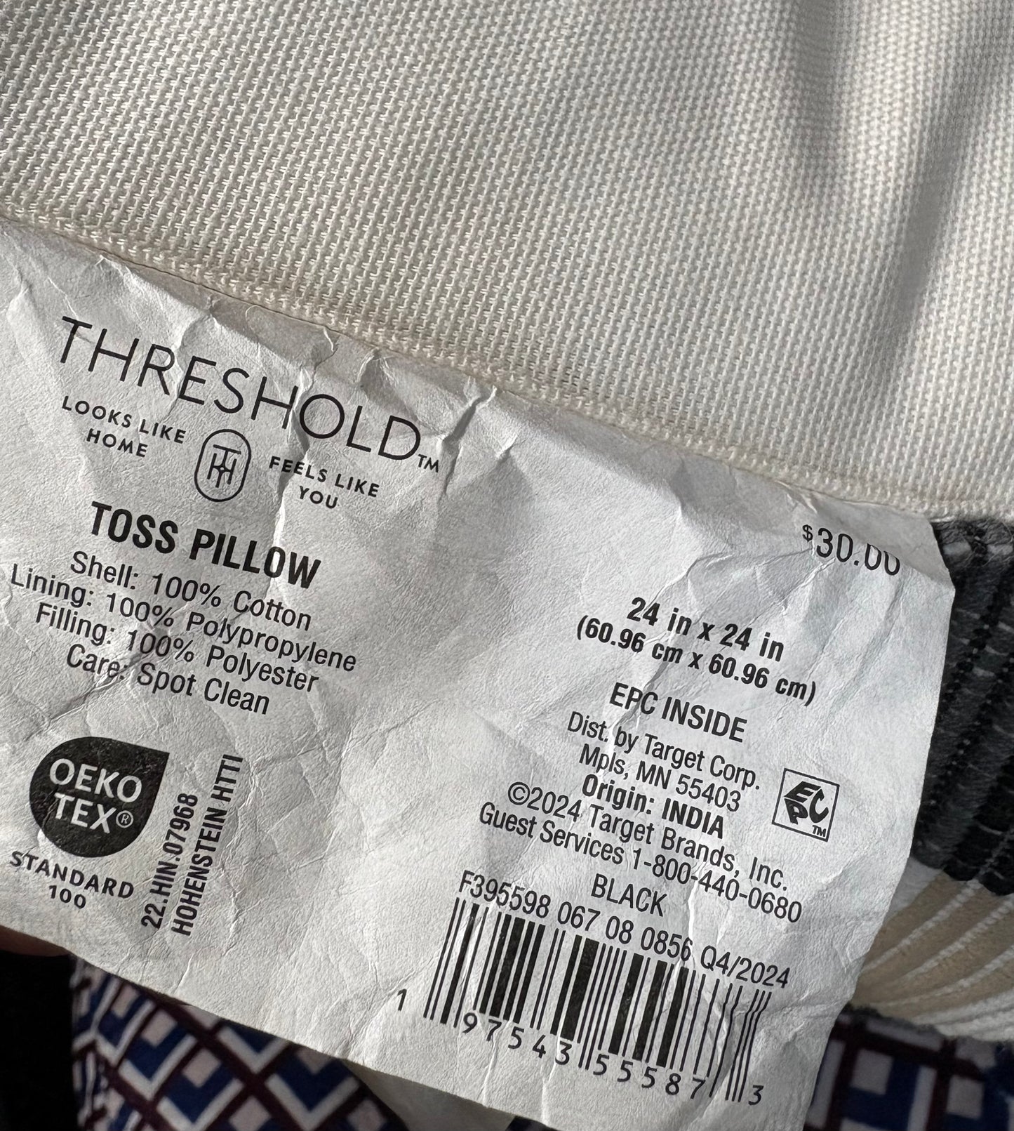 Threshold 24"x24" Oversized Woven Linework Throw Pillow Set, New