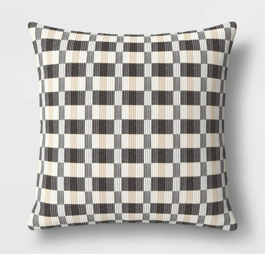 Threshold 24"x24" Oversized Woven Linework Throw Pillow Set, New