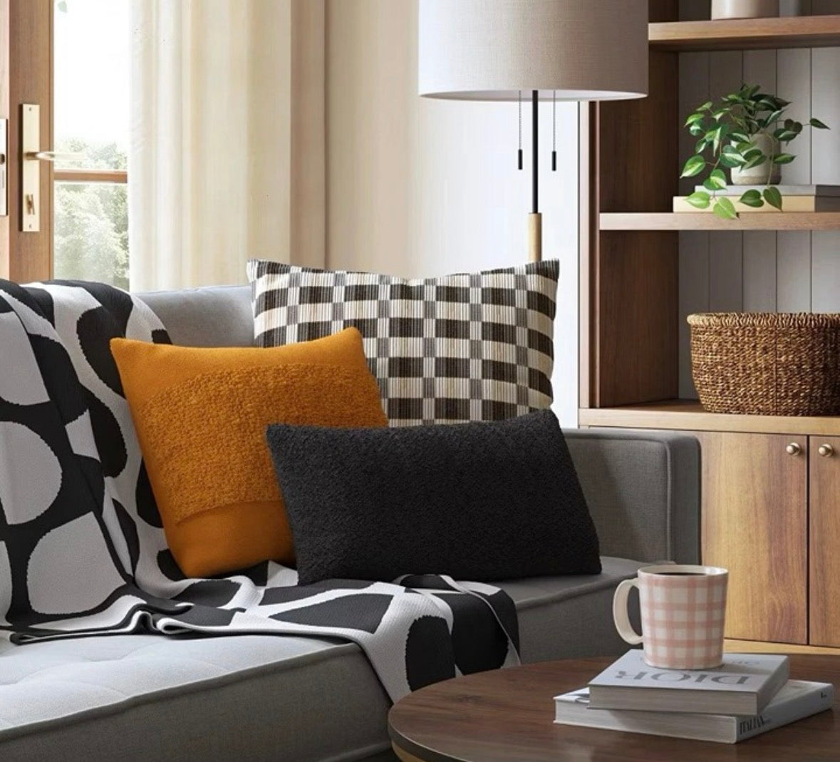 Threshold 24"x24" Oversized Woven Linework Throw Pillow Set, New