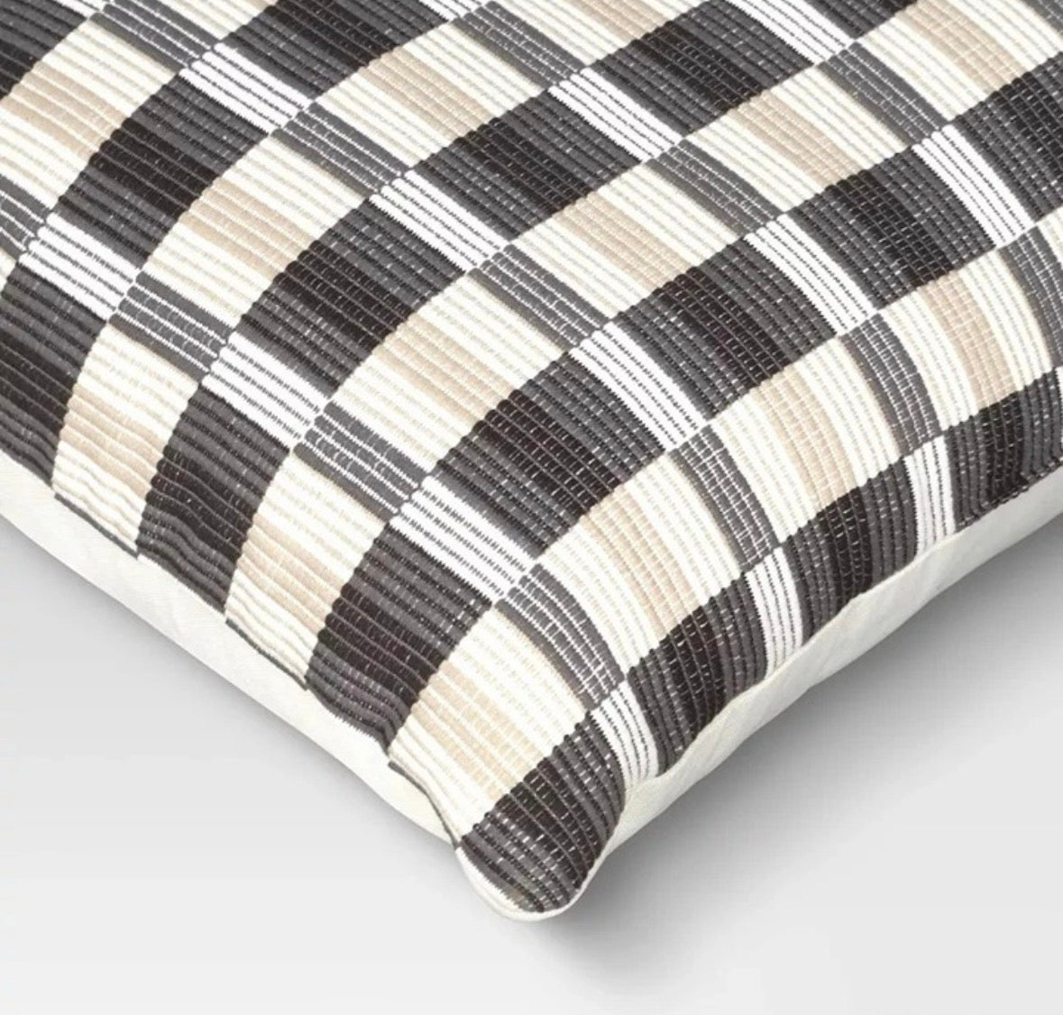 Threshold 24"x24" Oversized Woven Linework Throw Pillow Set, New