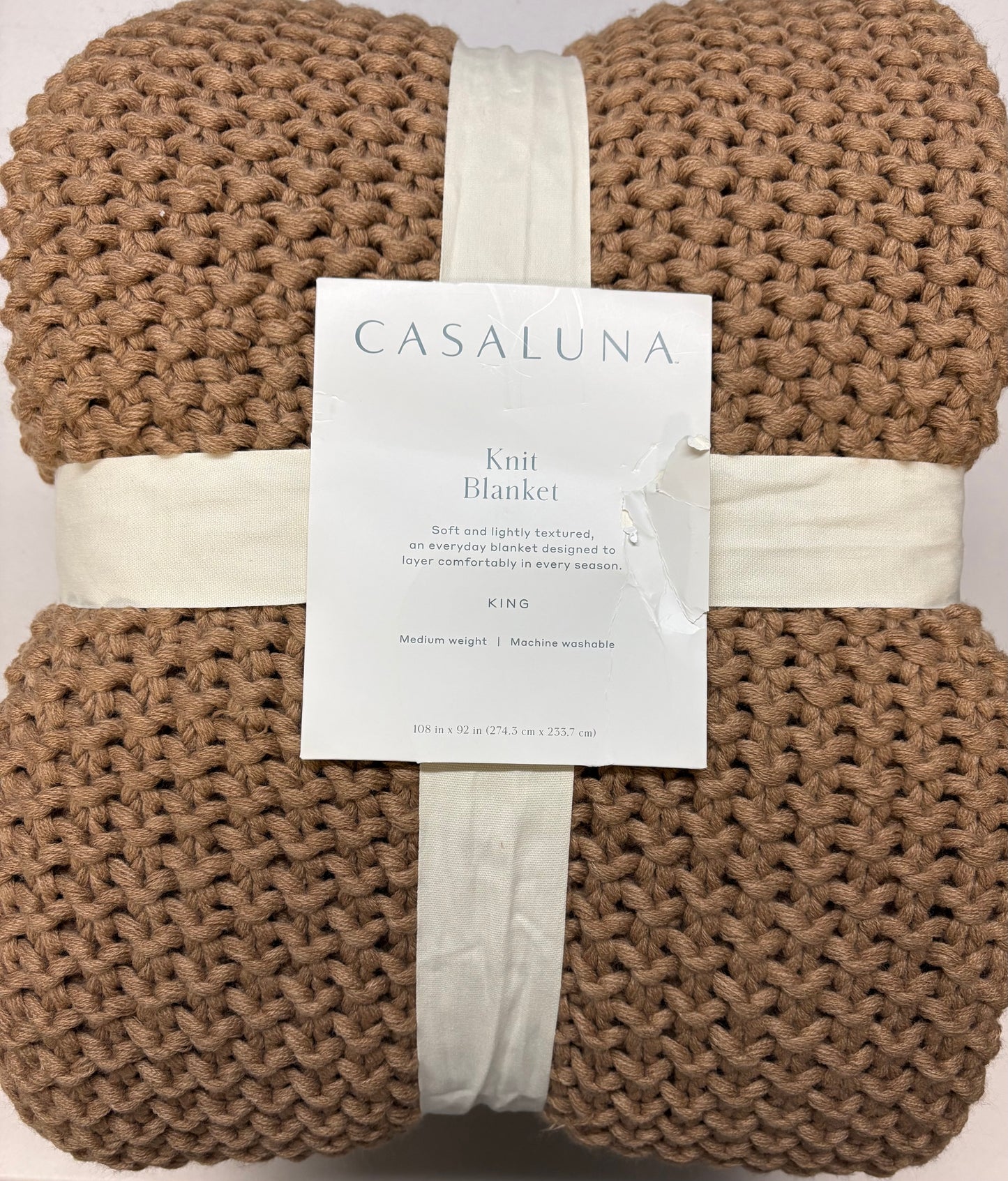 Casaluna King Chunky Knit Bed Blanket, New