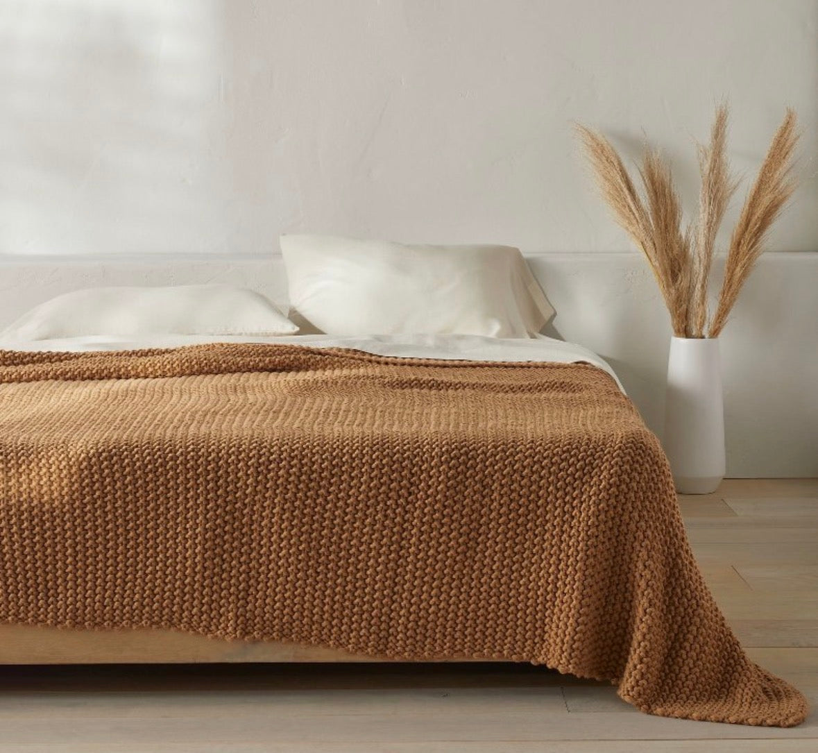 Casaluna King Chunky Knit Bed Blanket, New