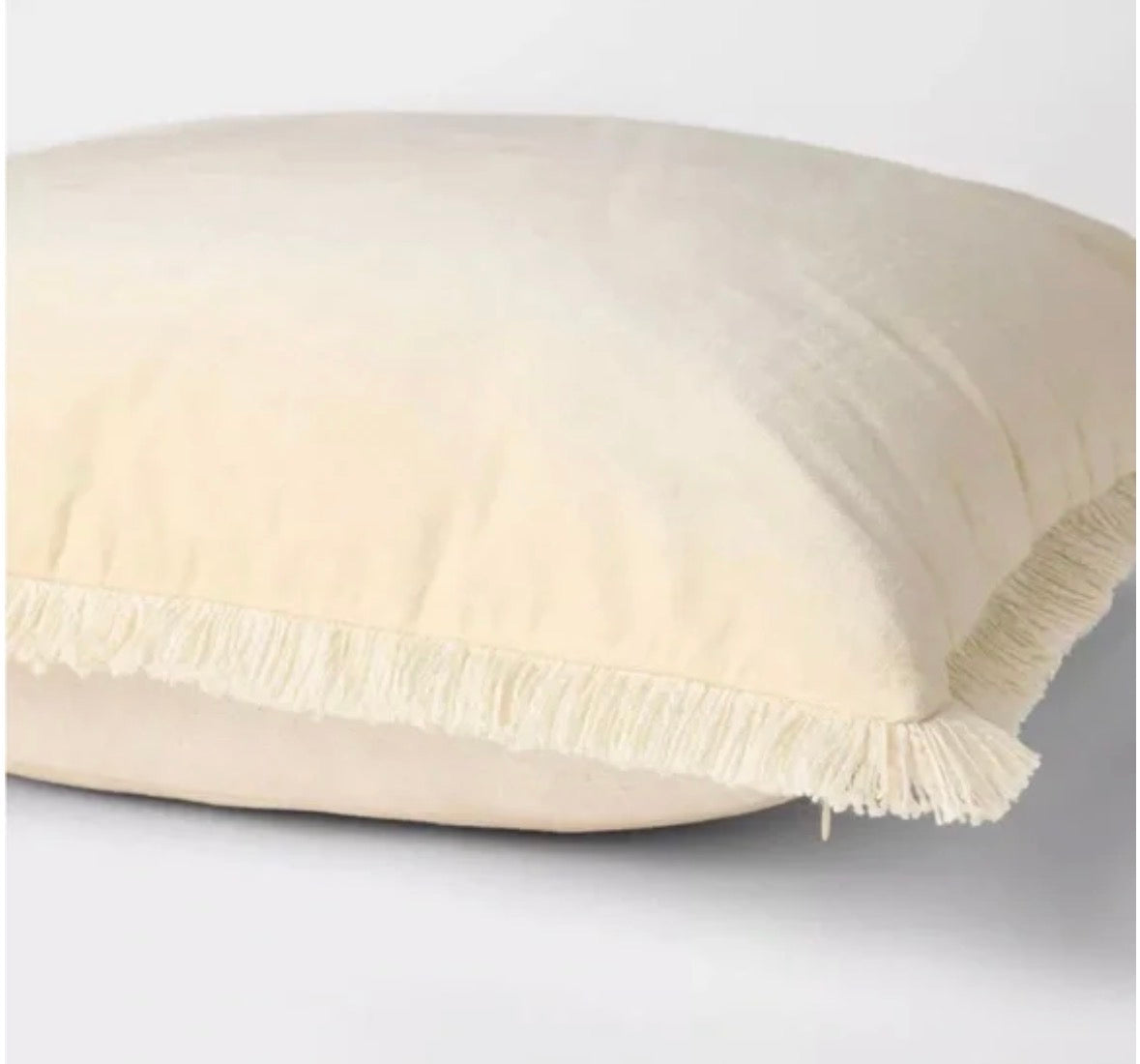 Threshold 24”x24” Oversized Velvet Fringe Throw Pillow Set, New