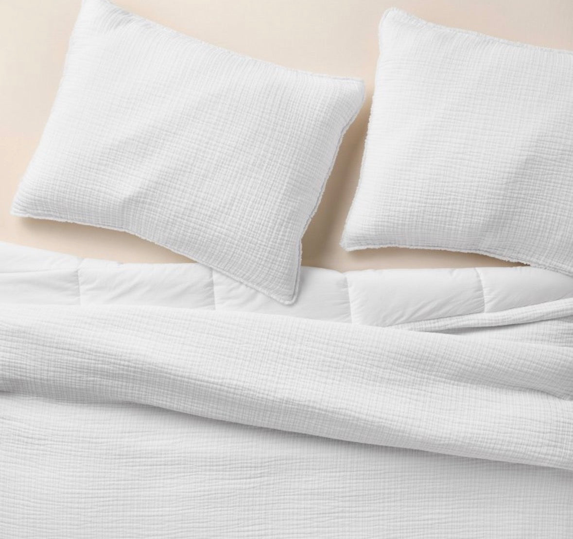 Casaluna King/Cal King Textured Chambray Comforter & Pillowcase Sets Bundle, New