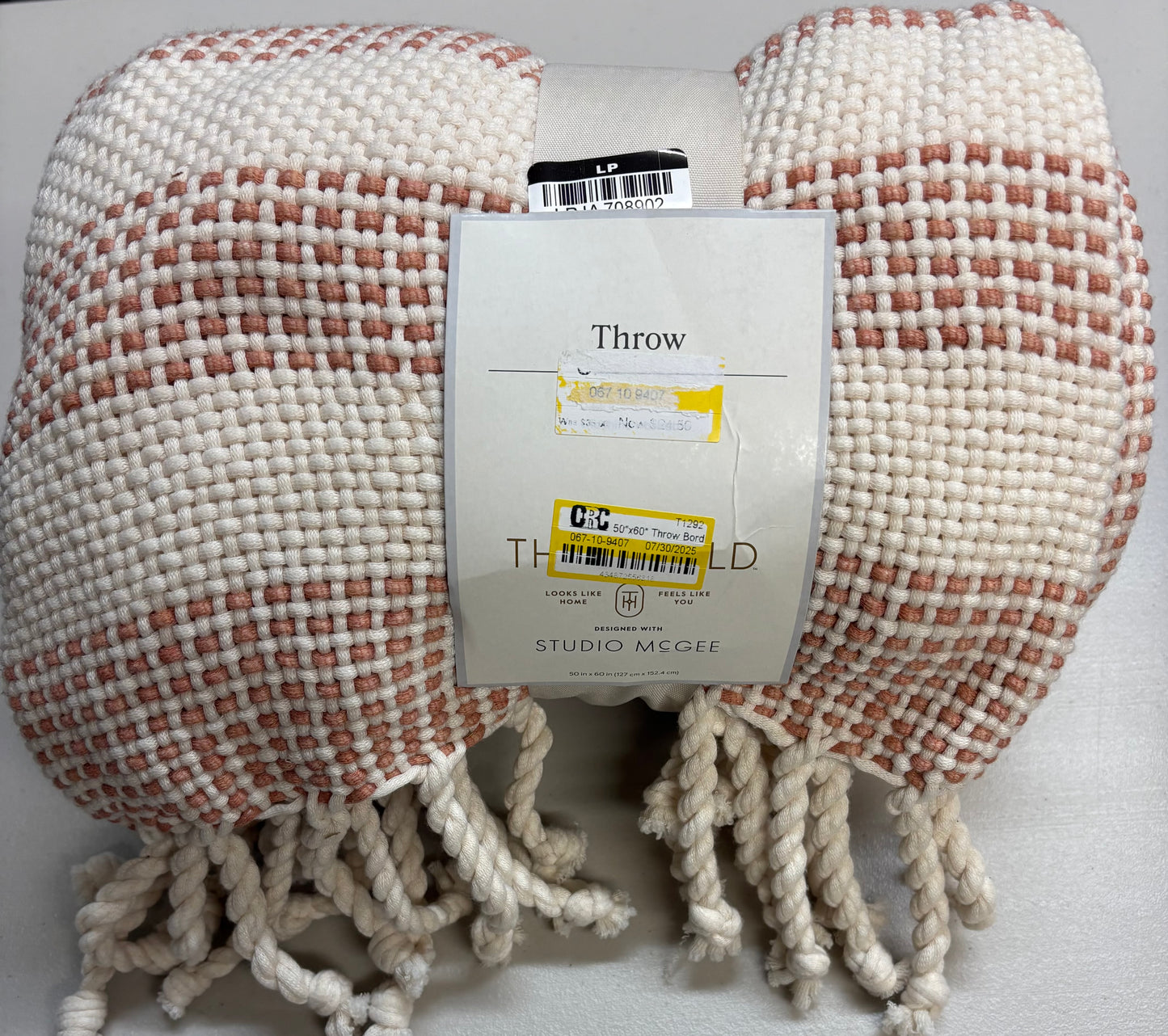 Studio McGee 50”x60” Fringe Throw Blanket, New