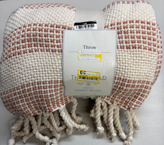 Studio McGee 50”x60” Fringe Throw Blanket, New