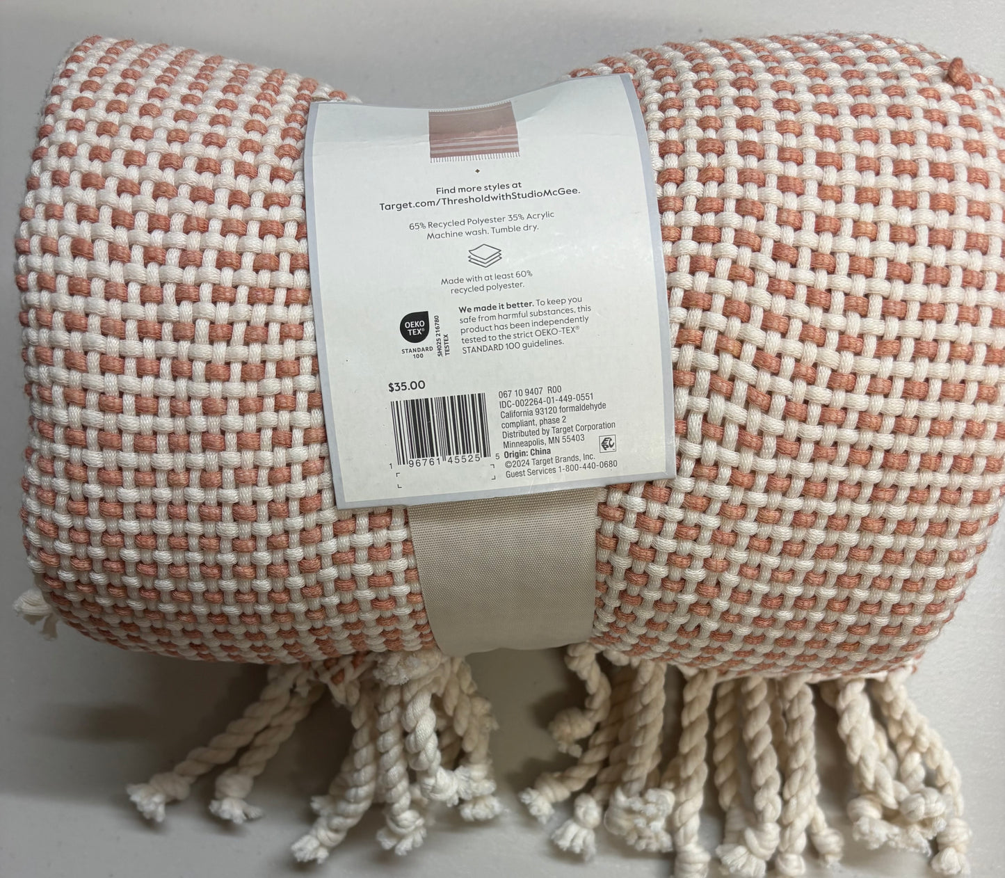 Studio McGee 50”x60” Fringe Throw Blanket, New