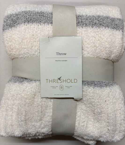 Threshold 50”x60” Feathery Knit Throw Blanket, New