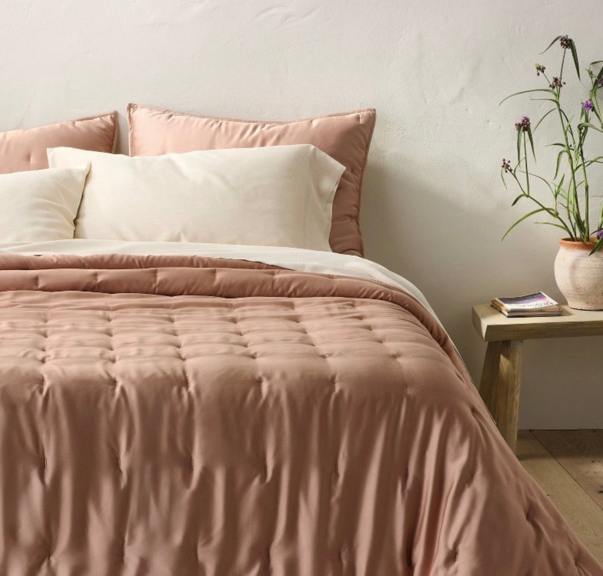 Casaluna King Blissful Bamboo Quilt & Pillowcase Set Bundle, New