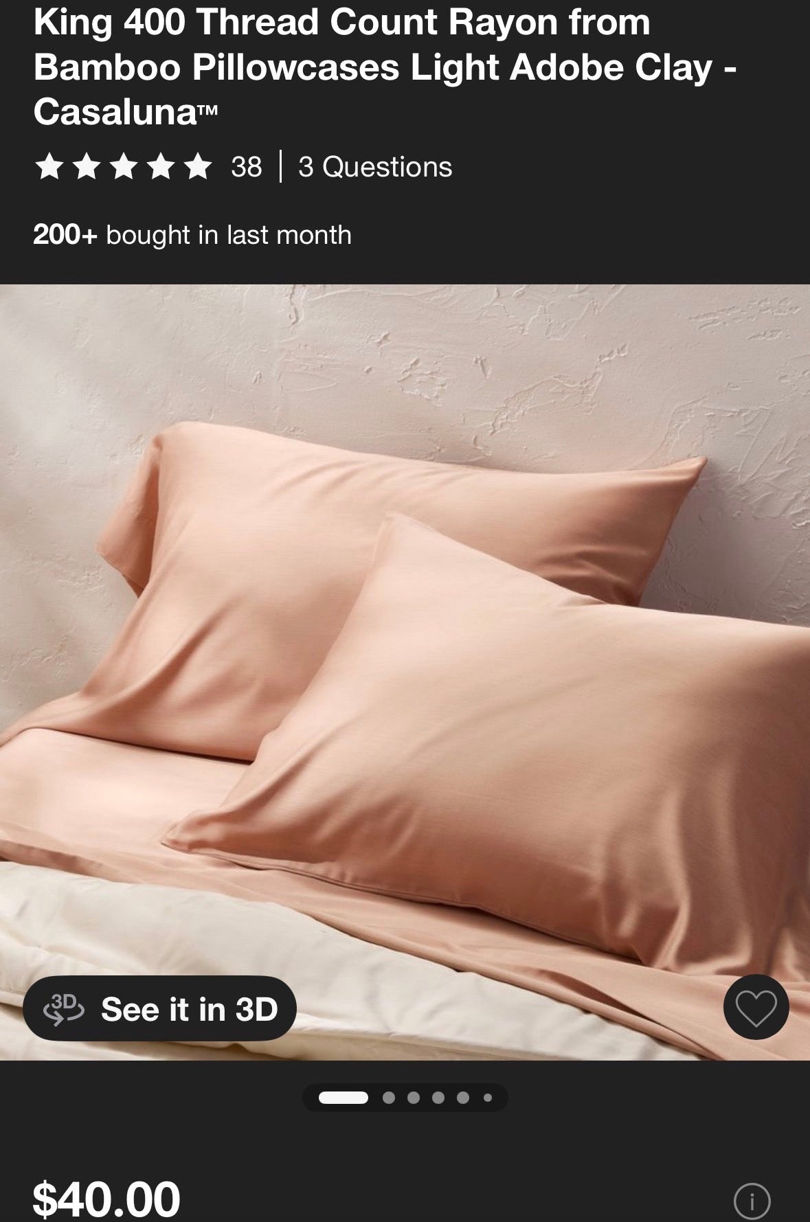 Casaluna King Blissful Bamboo Quilt & Pillowcase Set Bundle, New