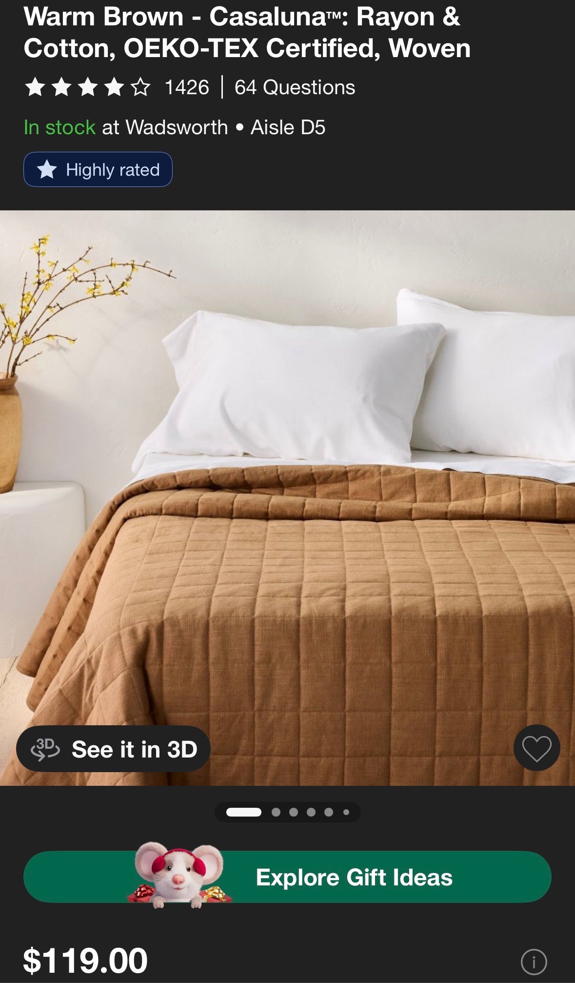 Casaluna Full/Queen Heavyweight Linen Blend Quilt & Shams Bundle, New