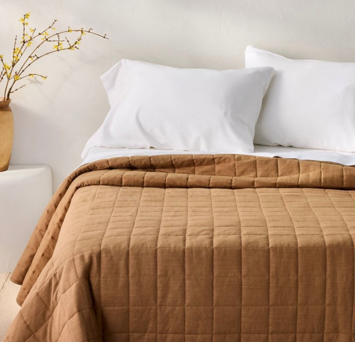 Casaluna Full/Queen Heavyweight Linen Blend Quilt & Shams Bundle, New