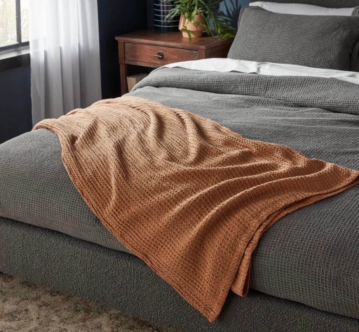 Threshold King Tencel Lyocell Waffle Bed Blanket, New