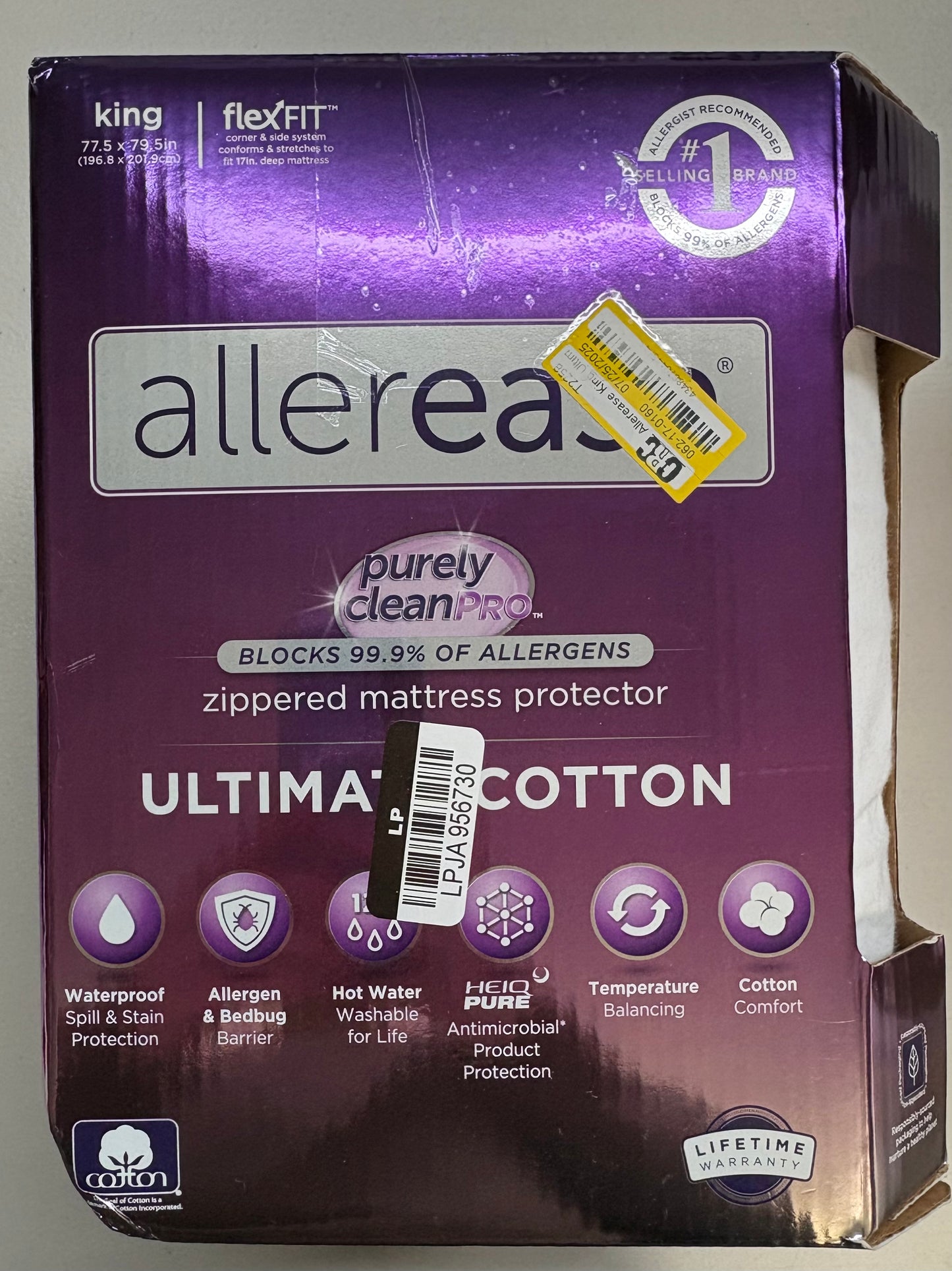 Allerease King Flex Fit Zippered Mattress Protector, New