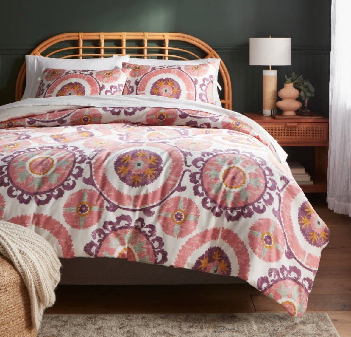 Threshold King Suzani Cotton Sateen Duvet Set, New