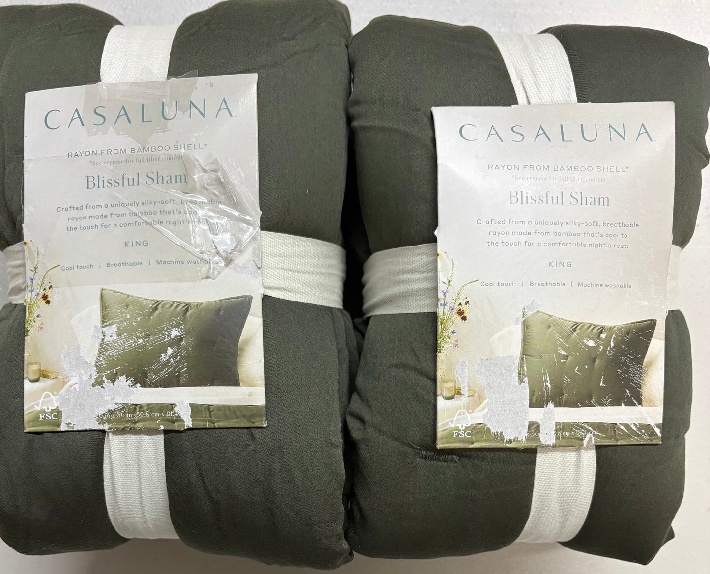 Casaluna King Blissful Bamboo Pillow Shams Set, New