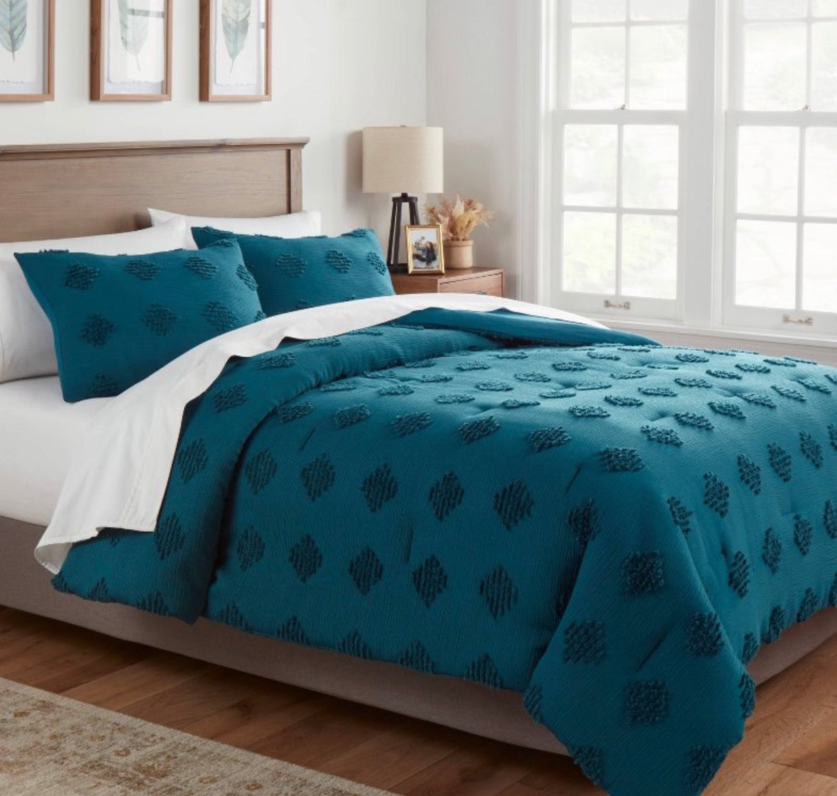 Threshold Twin/XL Twin Tufted Diamond Crinkle Comforter Set, New