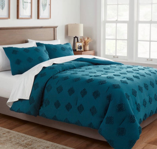 Threshold Twin/XL Twin Tufted Diamond Crinkle Comforter Set, New