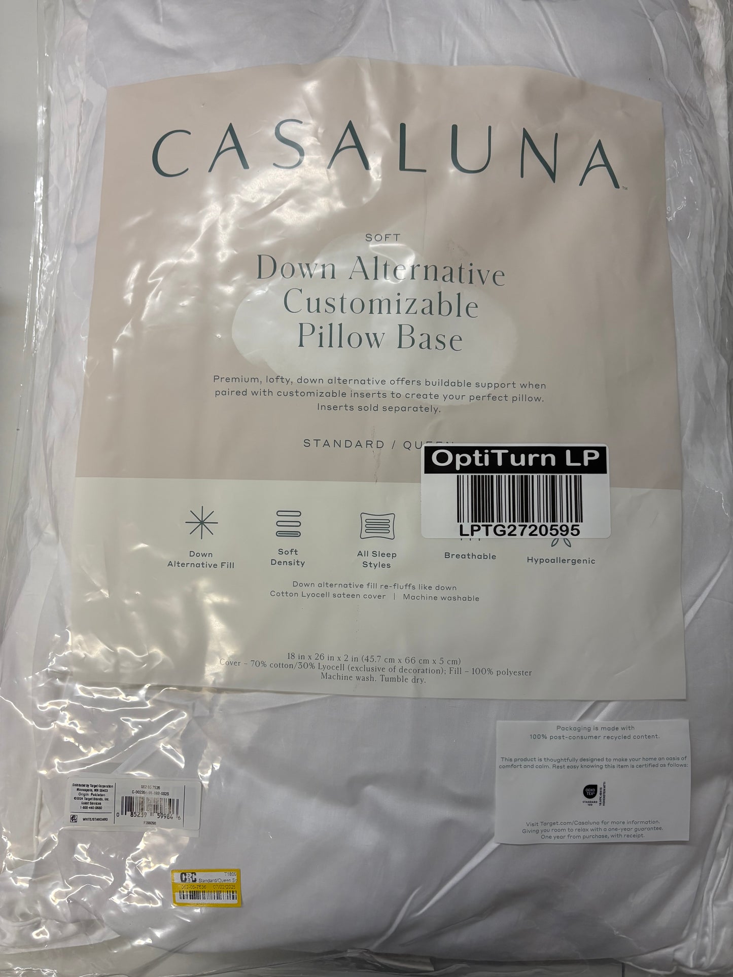 Casaluna Standard Customizable Pillow Base & Insert, New