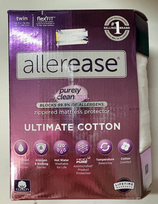 Allerease Twin Ultimate Cotton Mattress Protector, New