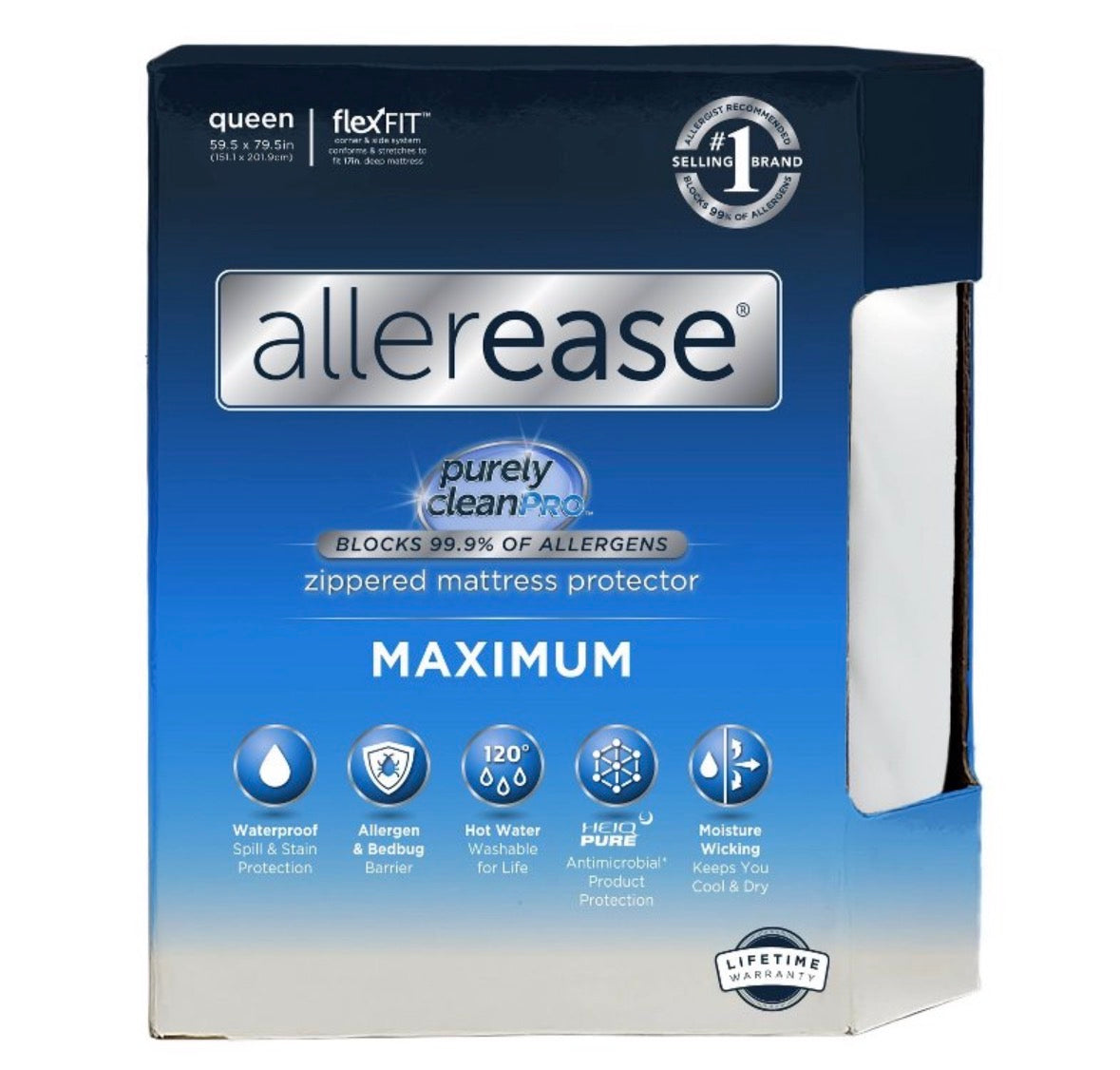 Allerease Queen Zippered Mattress Protector, New