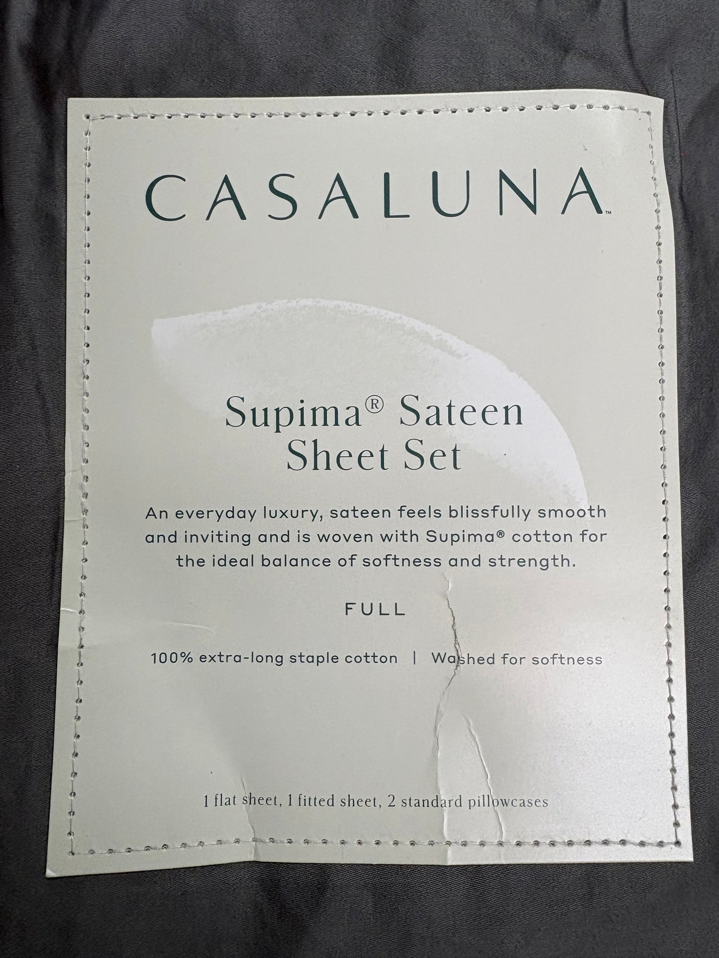 Casaluna Full Supima Sateen Cotton Sheet Set, New